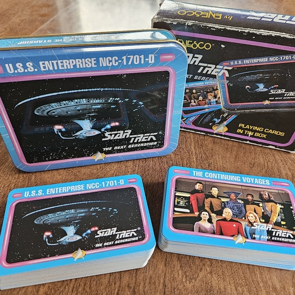 STAR TREK THE NEXT GENERATION PLAYING CARDS VTG 1992  ENESCO POKER BLACKJACK - Picture 3 of 9